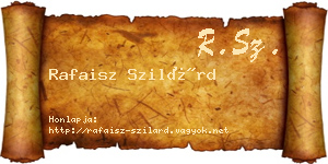 Rafaisz Szilárd névjegykártya